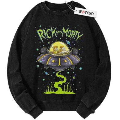 Rick and Morty Sweater, Merry Rickmas Sweater, Adult Cartoon Sweater, Christmas Sweater, Vintage Sweater