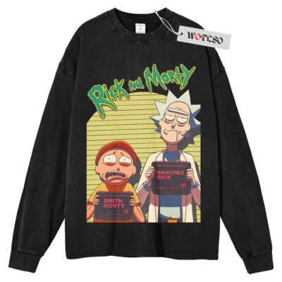 Rick and Morty Sweater, Merry Rickmas Sweater, Adult Cartoon Sweater, Christmas Sweater, Long Sleeve Sweater