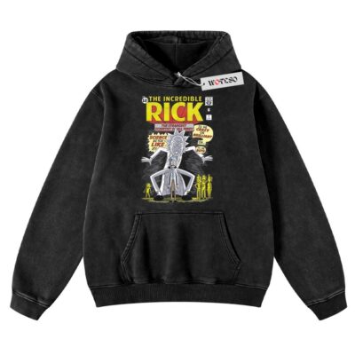 Rick and Morty Hoodie, Merry Rickmas Hoodie, Adult Cartoon Hoodie, Christmas Hoodie, Vintage Hoodie