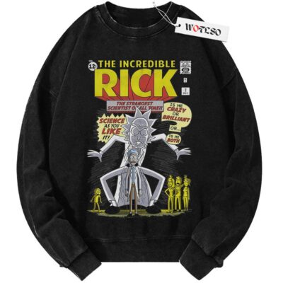 Rick and Morty Sweater, Merry Rickmas Sweater, Adult Cartoon Sweater, Christmas Sweater, Vintage Sweater