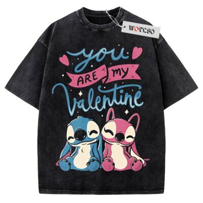 Stitch Valentine Shirt, Valentine Couple Gift Shirt, Gift for him Shirt, Gift for her Shirt, Vintage Tee