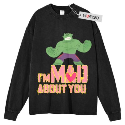 Hulk Valentine Sweater, Valentine Couple Gift Sweater, Gift for him Sweater, Gift for her Sweater, Long Sleeve Sweater