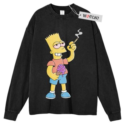 The Simpsons Sweater, Bart 420 Sweater, Funny Christmas Gift Sweater, Adult Christmas Gift Sweater, Long Sleeve Sweater