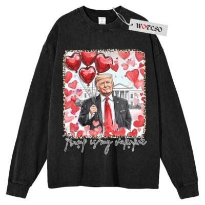 Valentine's Day Sweater, Valentine Trump Sweater, Gift for him Sweater, Gift for her Sweater, Long Sleeve Sweater