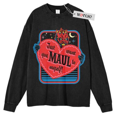 Darth Maul Valentine Sweater, Star War Valentine Sweater, Gift for him Sweater, Gift for her Sweater, Long Sleeve Sweater