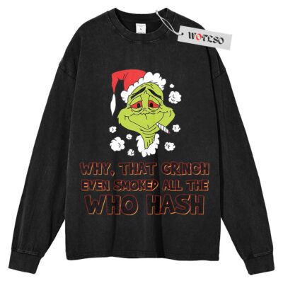 The grinch Sweater, Grinch 420 Sweater, Funny Christmas Gift Sweater, Adult Christmas Gift Sweater, Long Sleeve Sweater