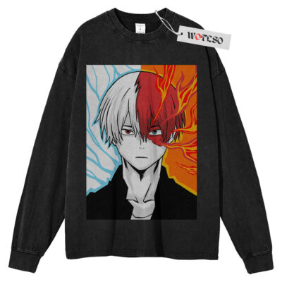 Shoto Todoroki Shirt, My Hero Academia Anime Shirt, Long Sleeve Tee