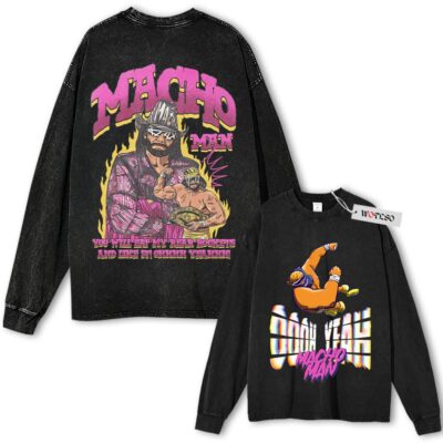 Macho man, Wrestling Graphic Vintage Long Sleeve Sweater