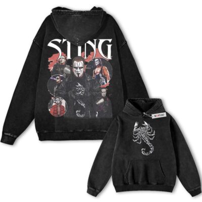 Sting, "Scorpion" Wrestling Graphic Vintage Hoodie